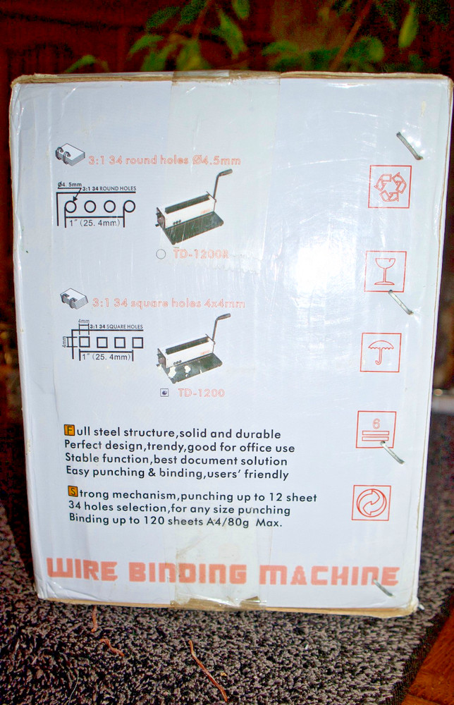 Rayson Manual Wire Binding Machine TD1200 3:1 Pitch