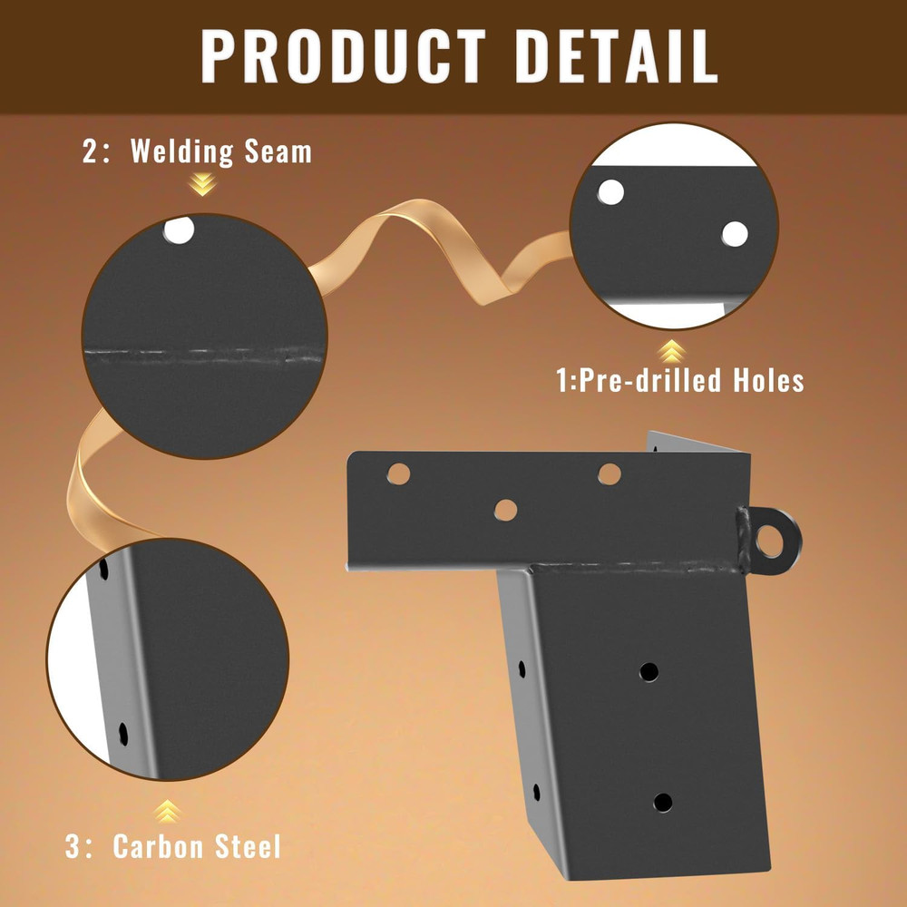 Deer Stand Brackets(4 Pcs ), 4"X 4" Deer Blind Brackets, Compound Angle Platform