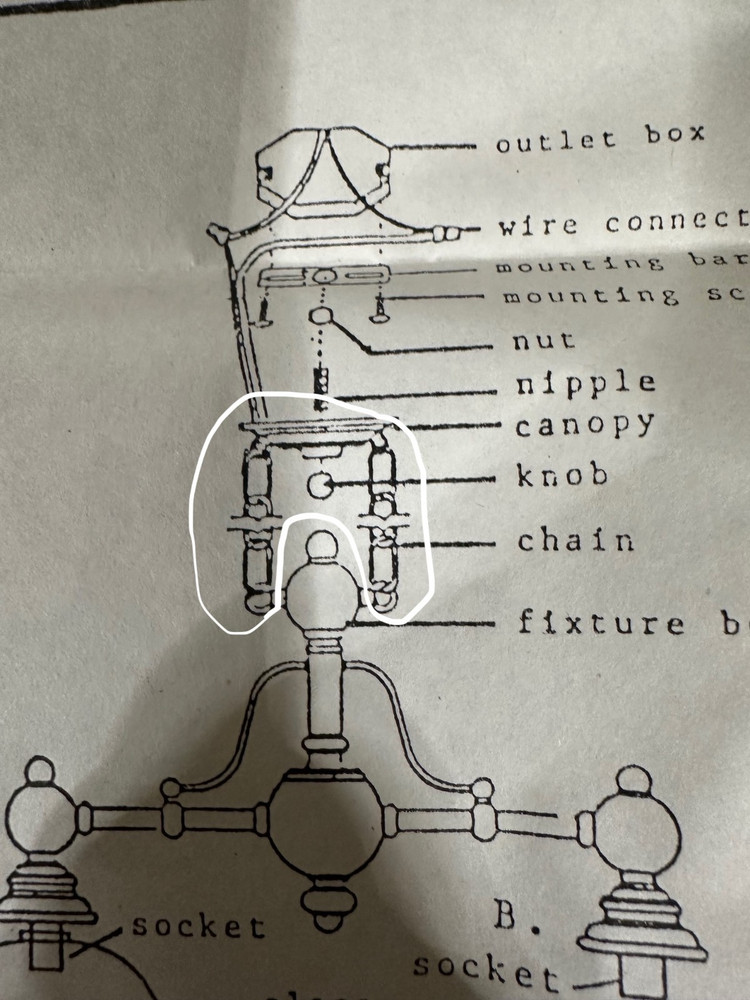 Brass 3 light Pool Table Light - Never hung, open box missing canopy and chain.