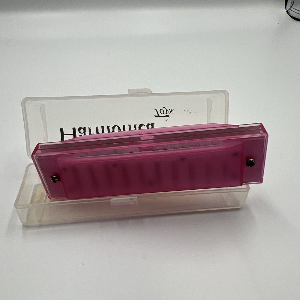 Toysmith Harmonica Translucent Blue in Clear Plastic Case BA