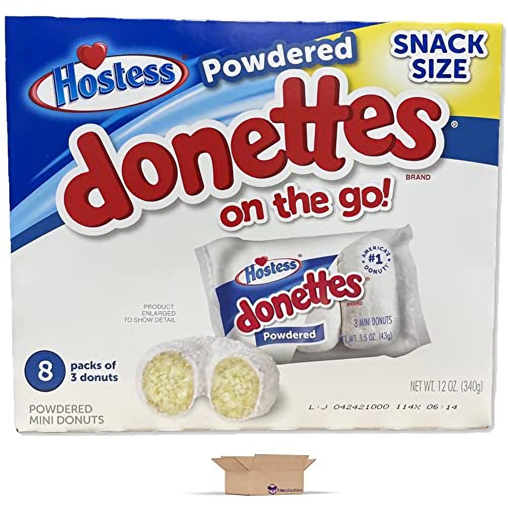 Hostess Powdered Donettes Bulk Value Pack | 96 Total Donuts