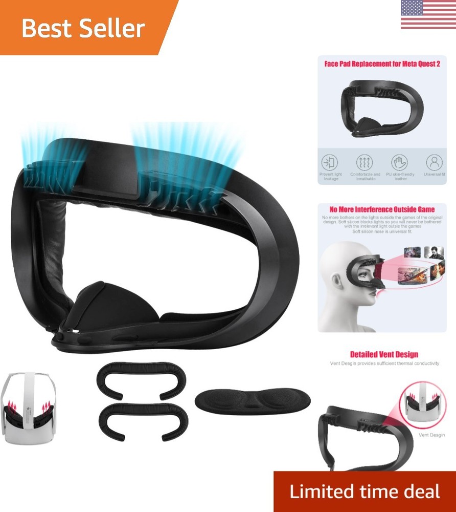 2-Pack Foam Replacement & Lens Protector for Oculus Quest 2 - Enhanced Comfort
