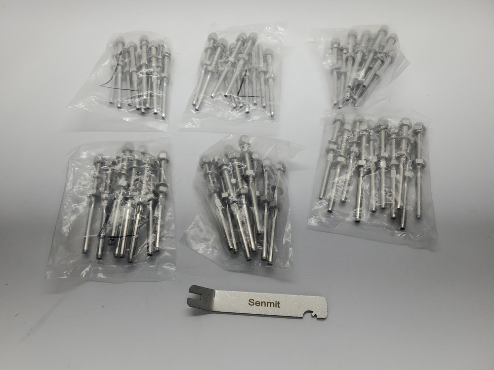 60 Pack 3/16" Cable Railing Swage Threaded Stud Tension End Fitting Terminal