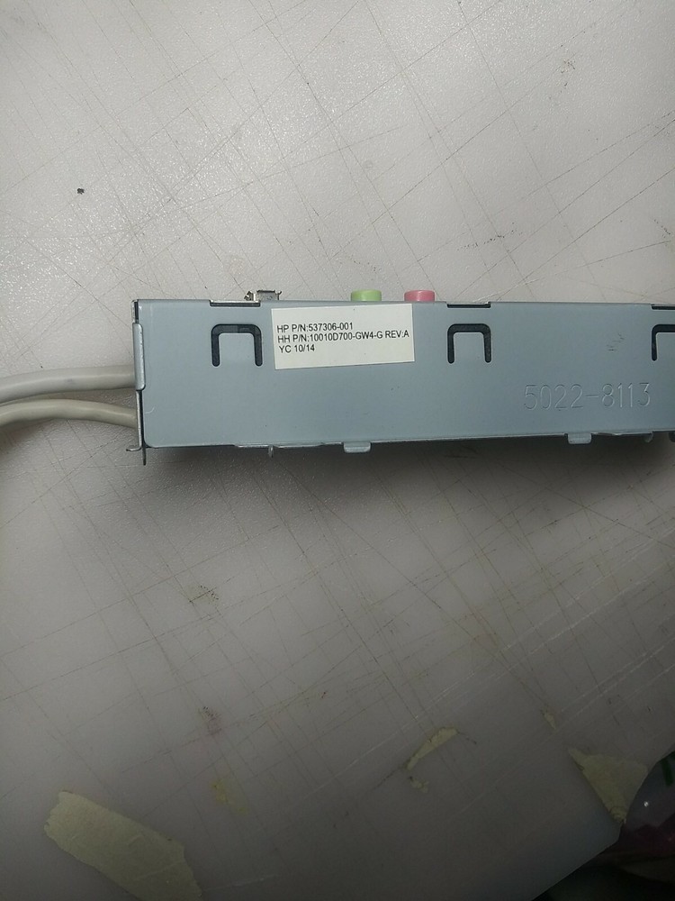 + HPE Pavilion Tower + Front I/O Panel Assembly + HP# 537306-001 + Cable +