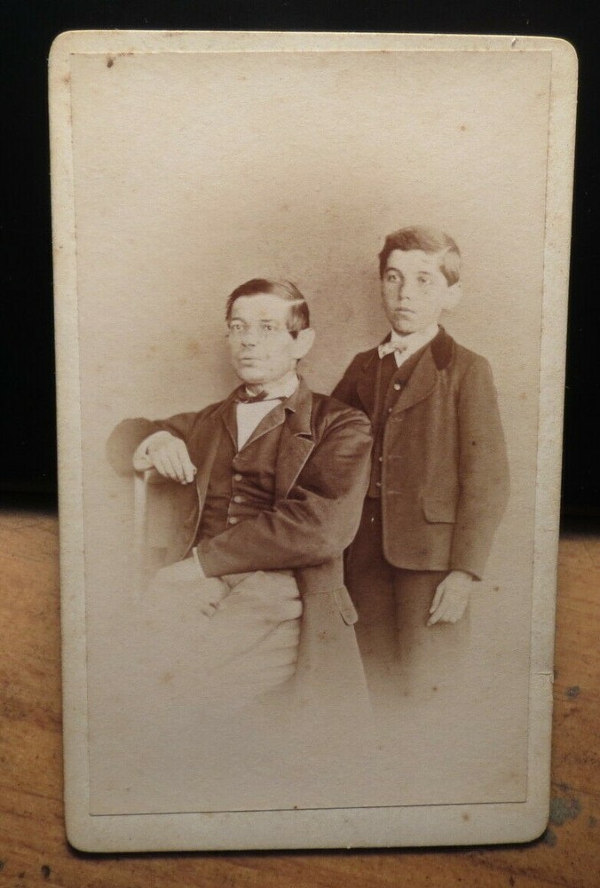 Sitting Man & Standing Boy - Circa 1860s / CDV