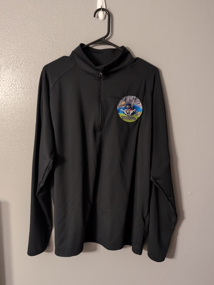 Sport Tek Black 1/4 Zip Jacket Size L Storm Trooper Patch Men's