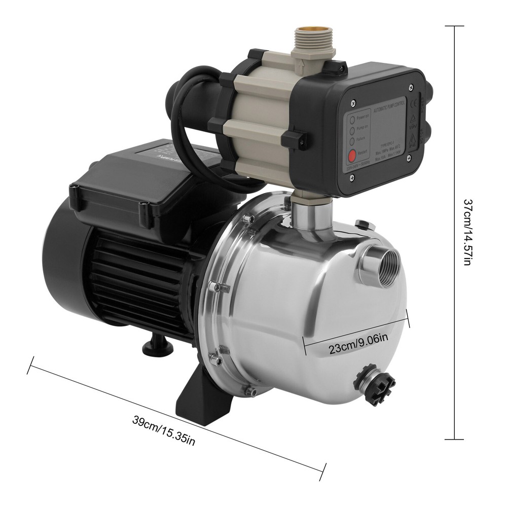 1.5 HP Shallow Well Pump with Pressure Tank 1200 GPH 115 V for Home Garden Lawn