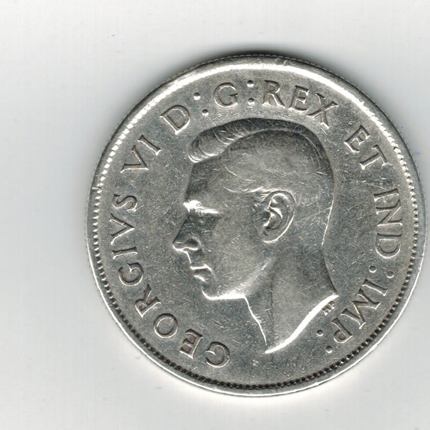 1943 Canadian SILVER Half Dollar