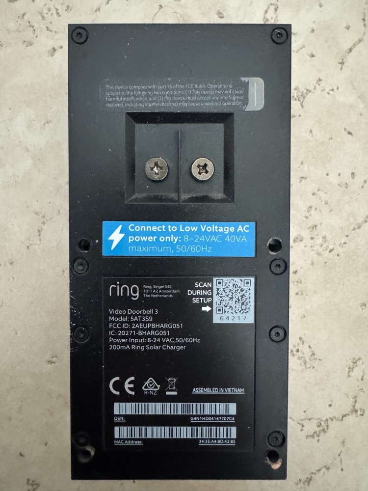 Ring Video Doorbell/Security Camera Bundle - USED (Working Condition)