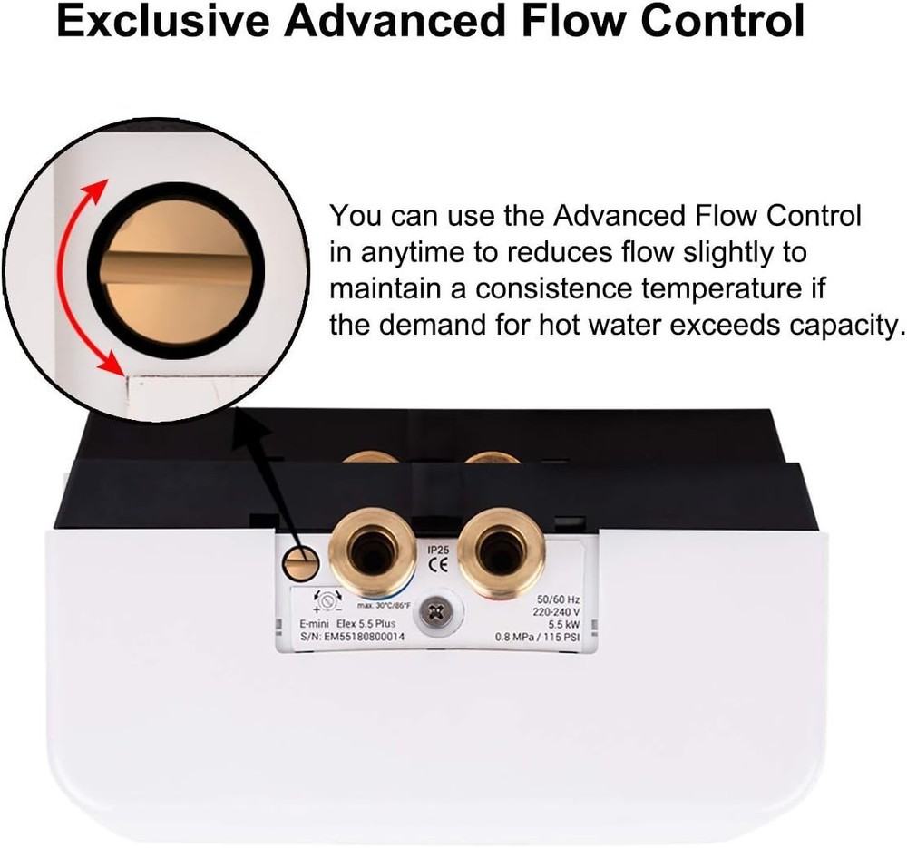 Thermoflow 240V Tankless Instant Hot Water Heater, Electric, CSA Certified 5.5kW