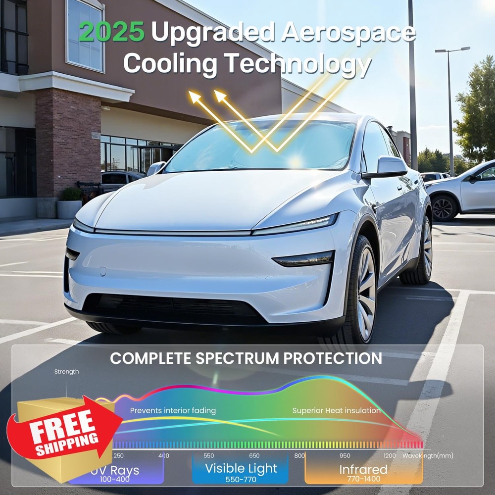 Zanch Upgraded Tesla Model S Windshield Sun Shade