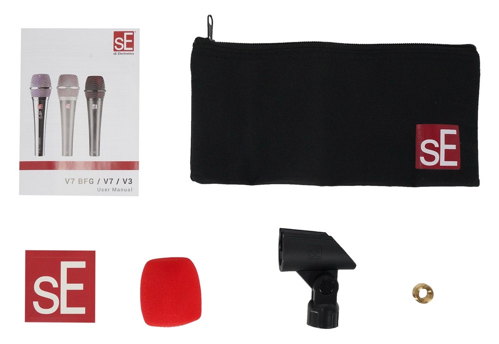 Se Electronics V7 Red Handheld Dynamic Microphone Vocal Mic+Cable+Backpack