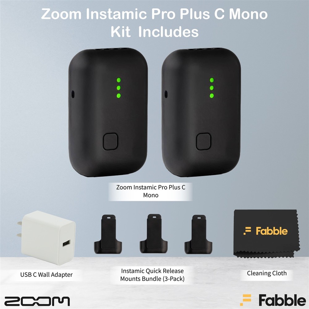 Zoom Instamic Pro Plus C Microphone and Recorder (Stereo/Mono) Bundle