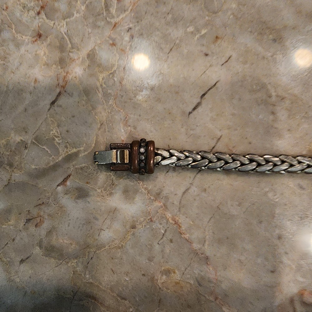 Silver Tone Braided 7.5"Long Bracelet