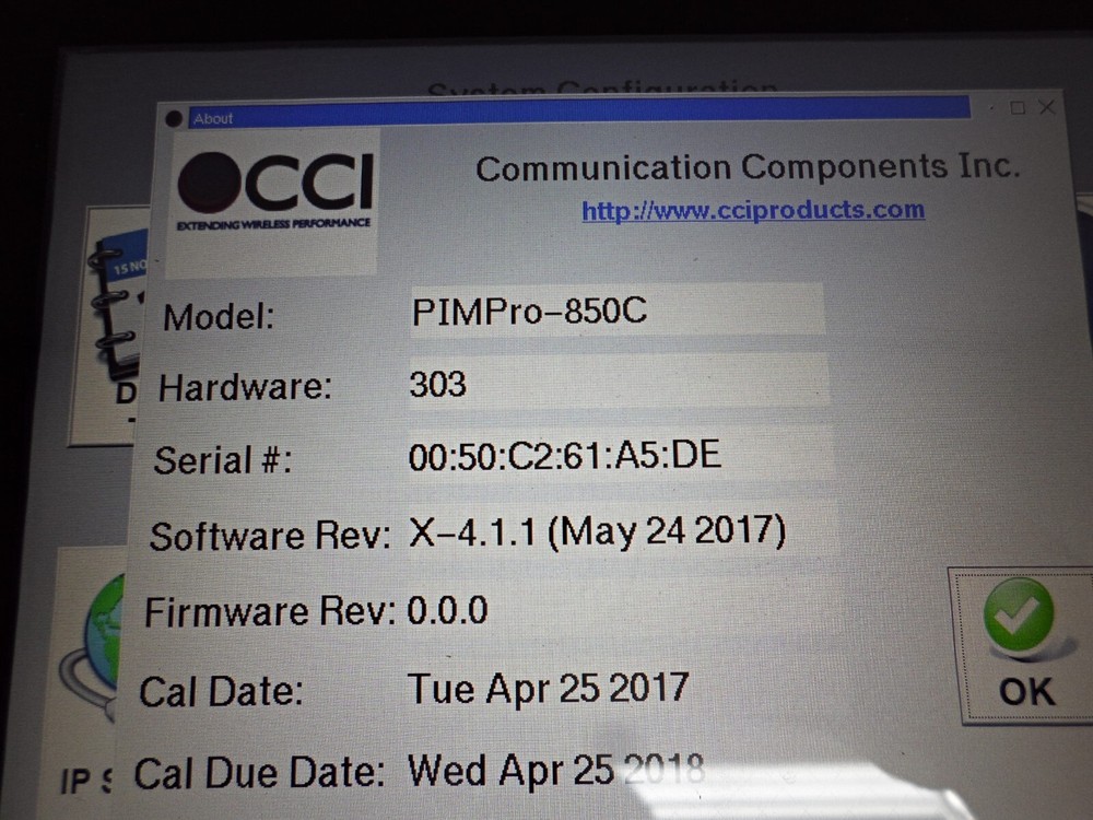 (AS-IS) CCI PIMPRO Tower 850 Precision Passive Intermod Analyzer, W/acceessories