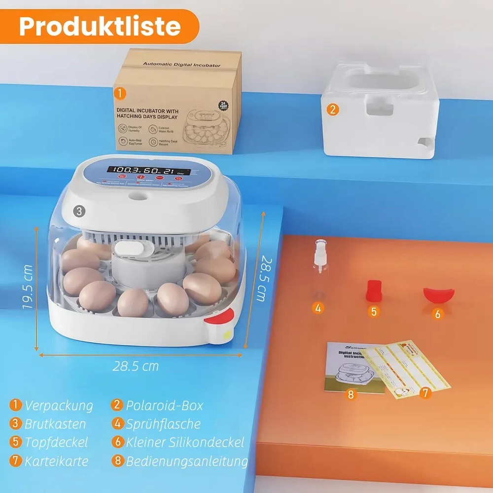 12 Egg Incubator with Auto Egg Turning and Humidity Control for Hatching Eggs US