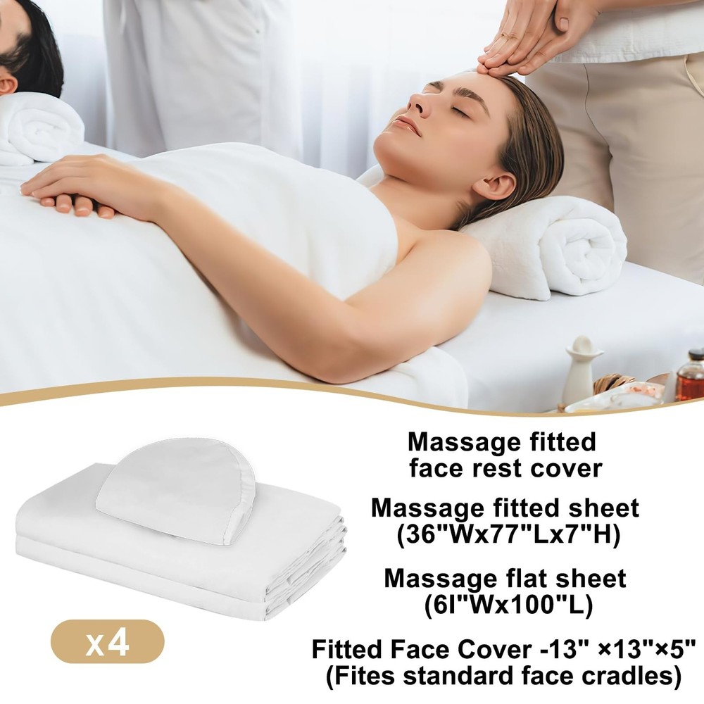 4 Sets Premium Microfiber Massage Table Sheets Set 3 Piece Set Includes Massage
