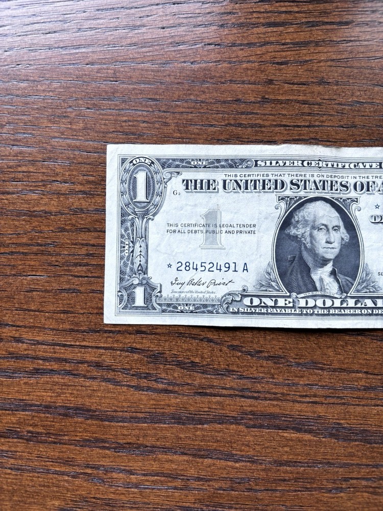 1957 $1 SILVER CERTIFICATE *STAR* NOTE BLUE SEAL Lightly Circulated