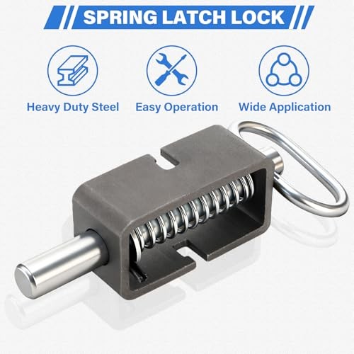 4 Pack Weld-On Spring Latch Lock, Heavy-Duty Trailer Gate Latch with Plain