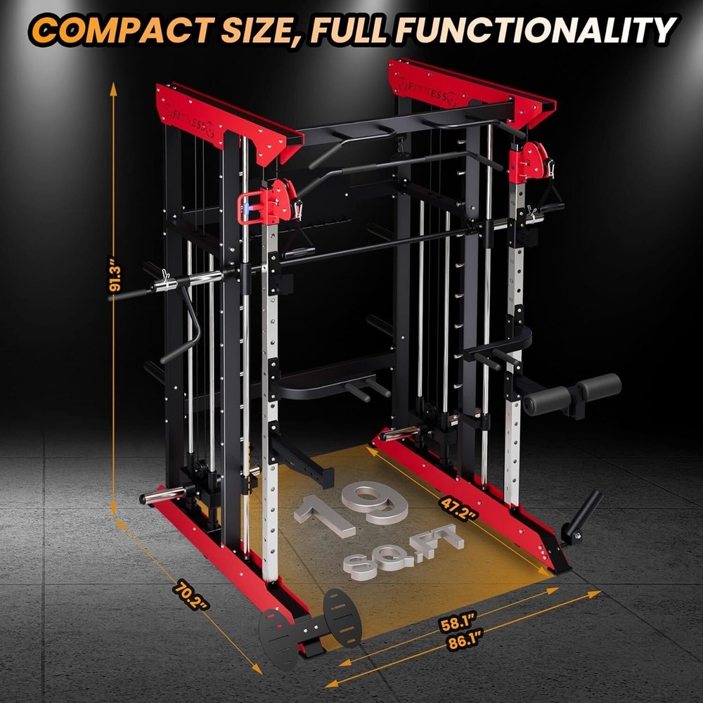 3600LBS Power Cage Exercise Machine Versatile Power Rack With Cable Crossover