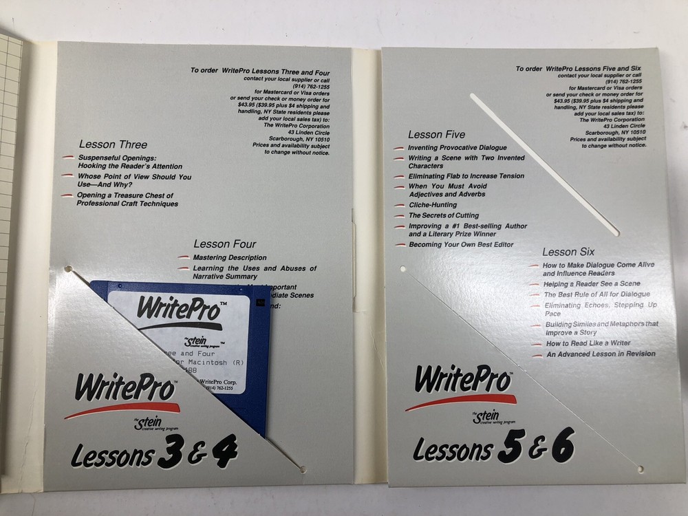 WritePro Creative Writing Lessons Software Disks 1 Through 4 For Mac