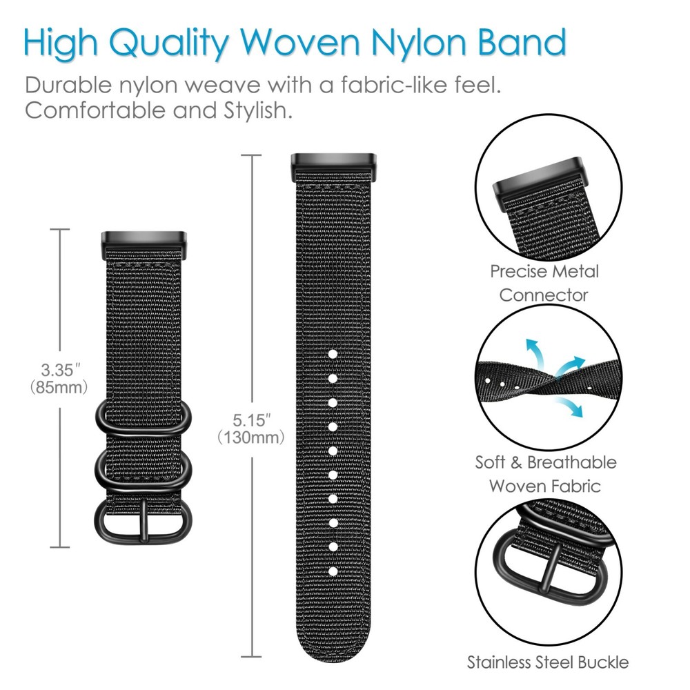 Band for Fitbit Versa 3 / Fitbit Sense Soft Woven Nylon Sport Replacement Strap