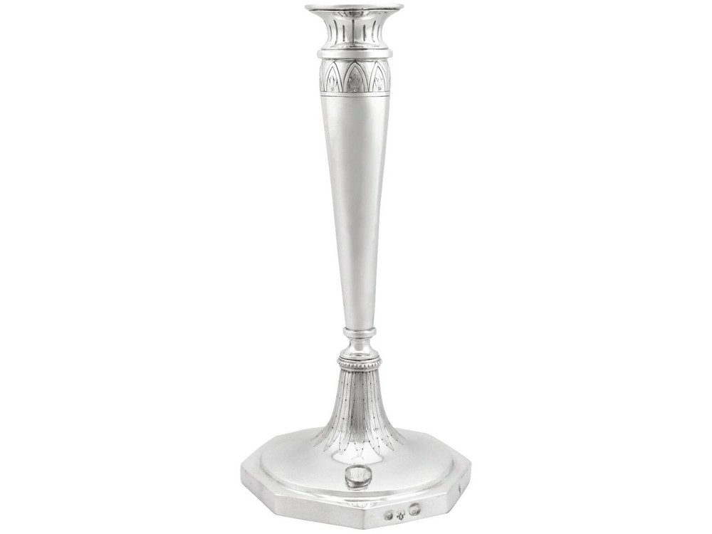 Antique Continental Silver Candlesticks 1880