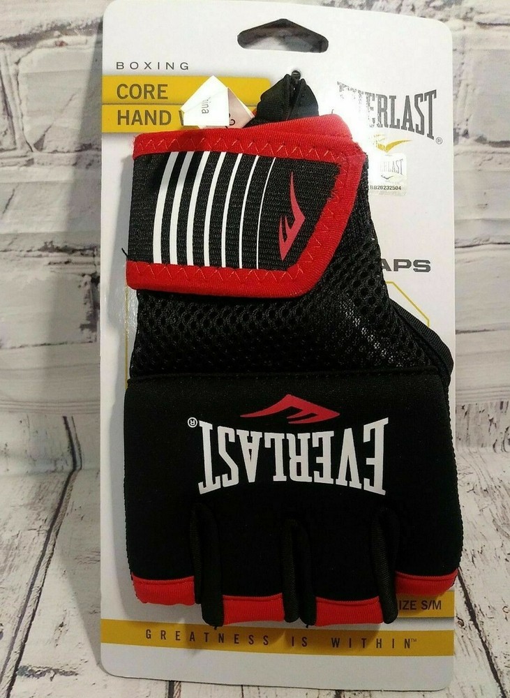 Everlast Boxing Core Hand Wraps Black and Red Size Small/Medium G22