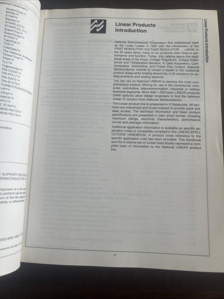 Linear Databook National Semiconductor 1988 Edition