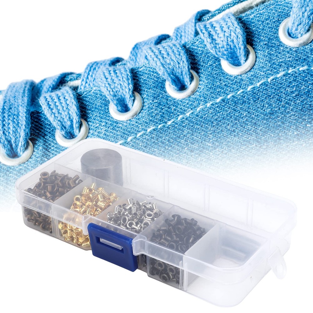 2mm Mini Copper Grommet Kit, 3 PCS Install Tool, Storage Box, Eyelets, Craft