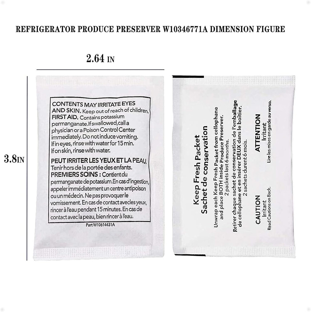 Refrigerator Produce Preserver W10346771A Replacement Fresh Pack 6 Holders