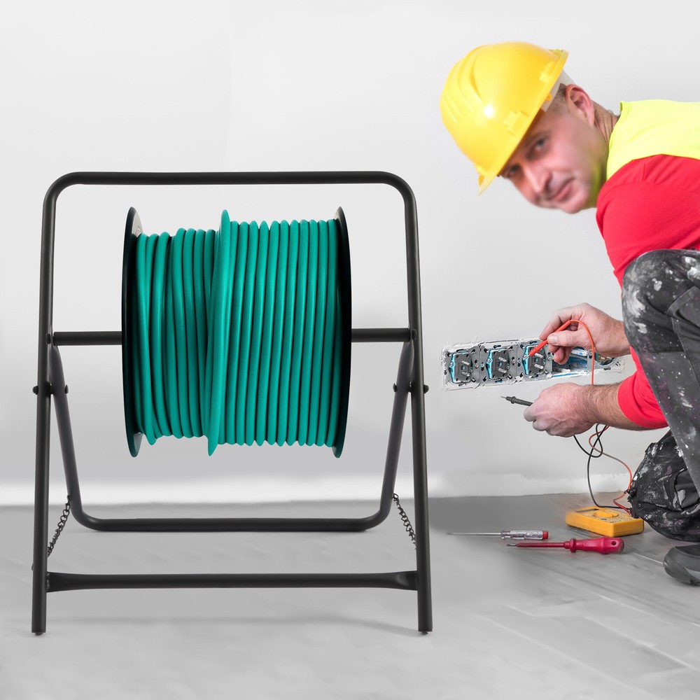Cable Reel Caddy Cable Holder Stand Wire Foldable Wire Pulling Tools Heavy Duty