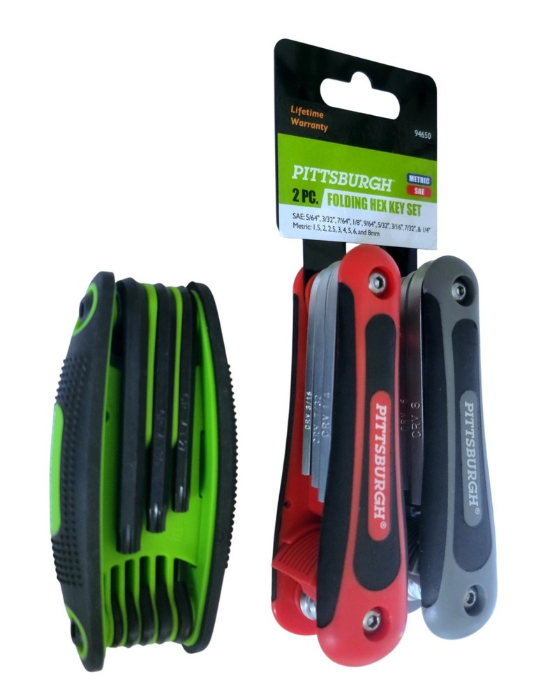 Combination set of three FOLD hex keys. SAE / Metric / Torx