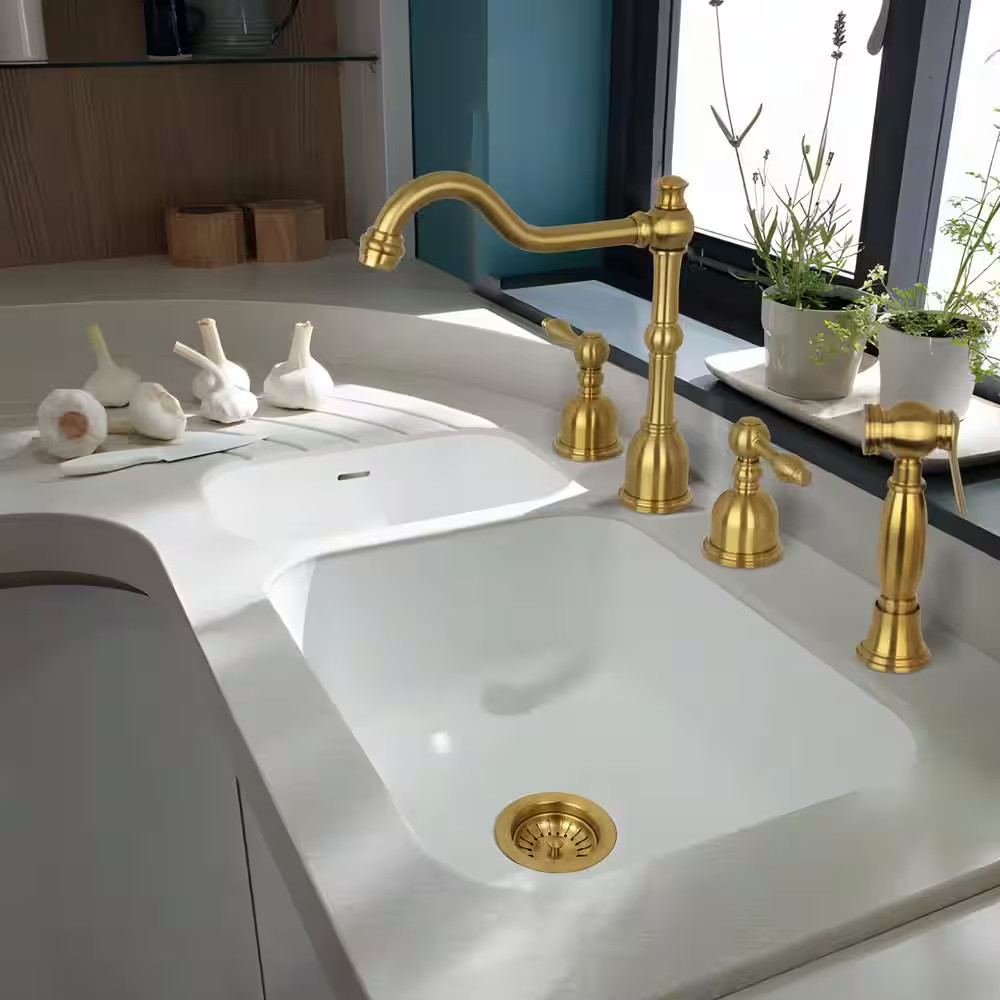 Brushed Gold Stopper Kitchen Sink Drain