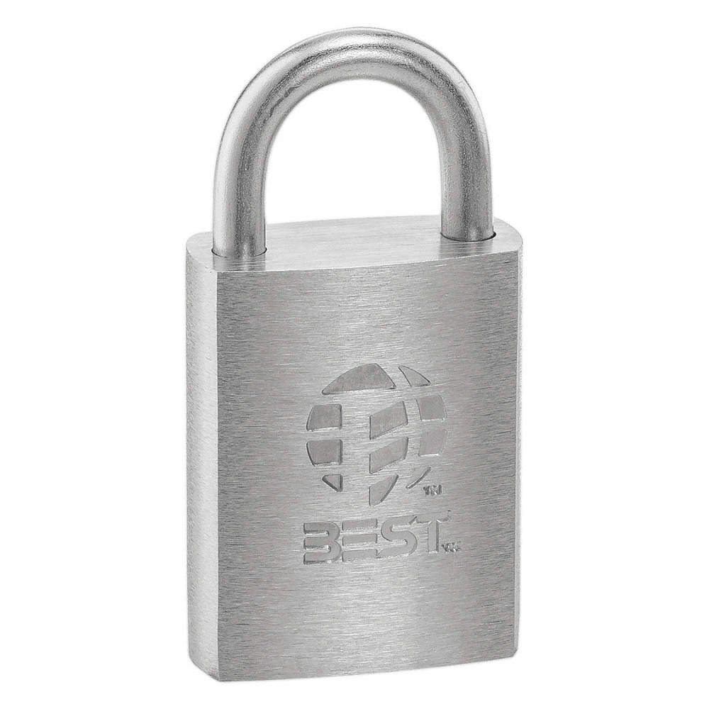 BEST 11B72L Padlock, 7/8 in,Rectangle,Silver 45CK66