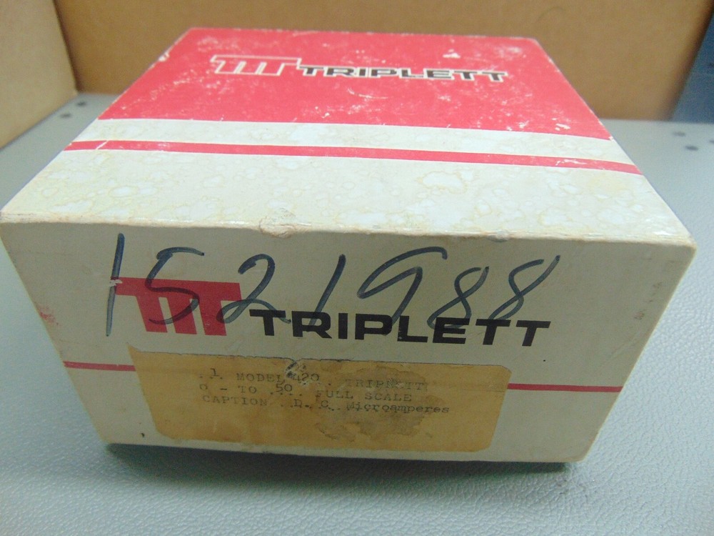 NOS Triplet 0 to 50 DC Microamperes Panel Meter model 420