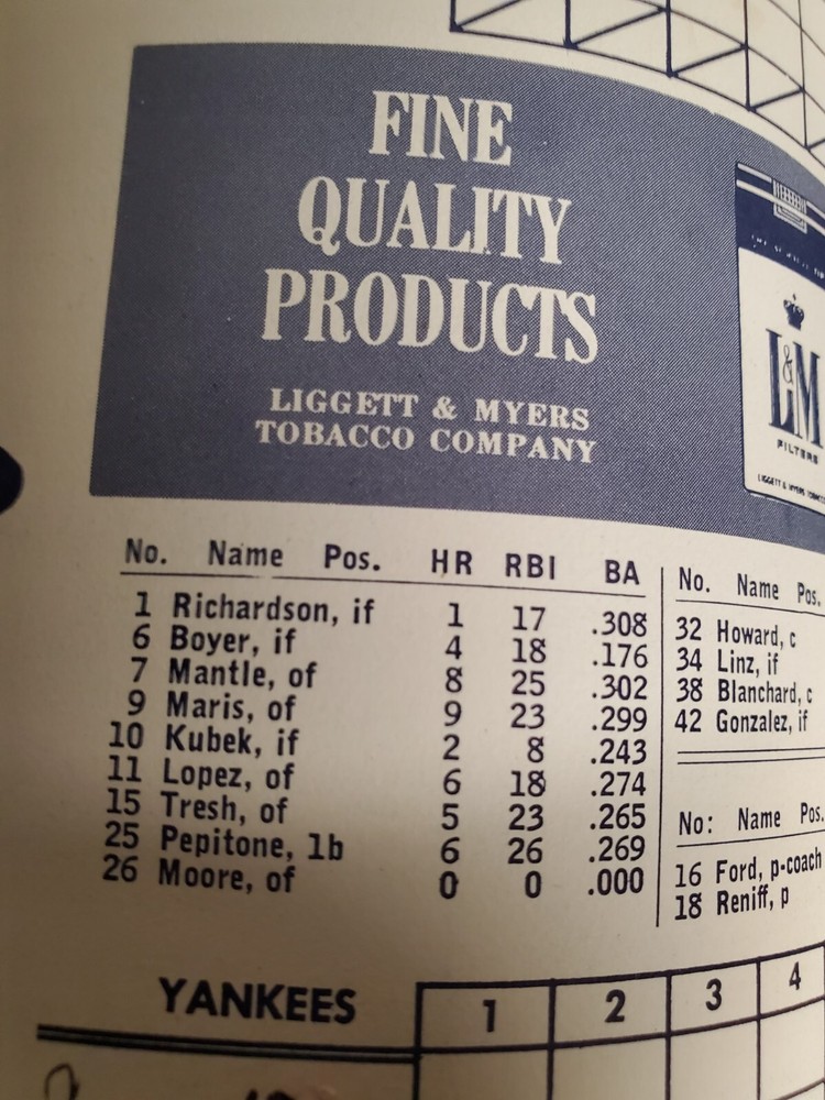 Yankee Rare Program Mickey Mantle Homer Yankees