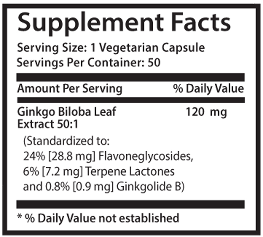 Brain Support - Ginkgo Biloba Extract 120mg - 1B