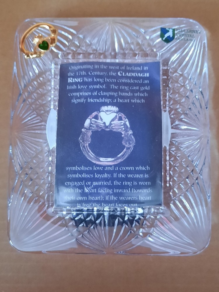 Killarney Crystal Claddagh Ring picture frame, 4.5" x 5.5"