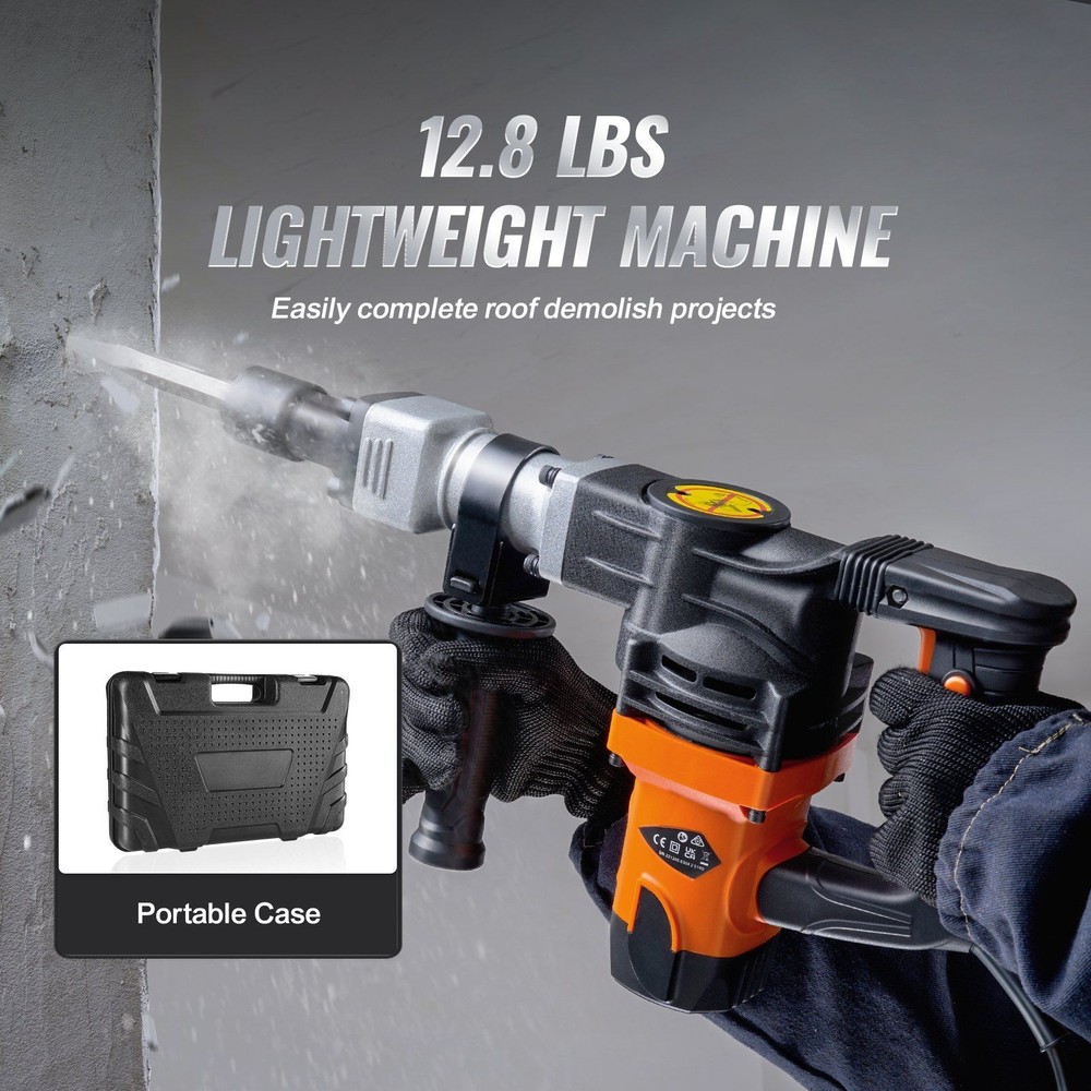 Efficient Electric Chisel Hammer 1400W 19J 2900BPM 5/8" Hex