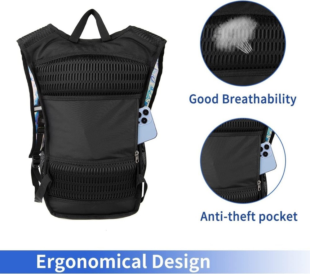 Hydration Backpack Pack with Cool Lights, 2L Water Bladder, Lightweight Bag f...