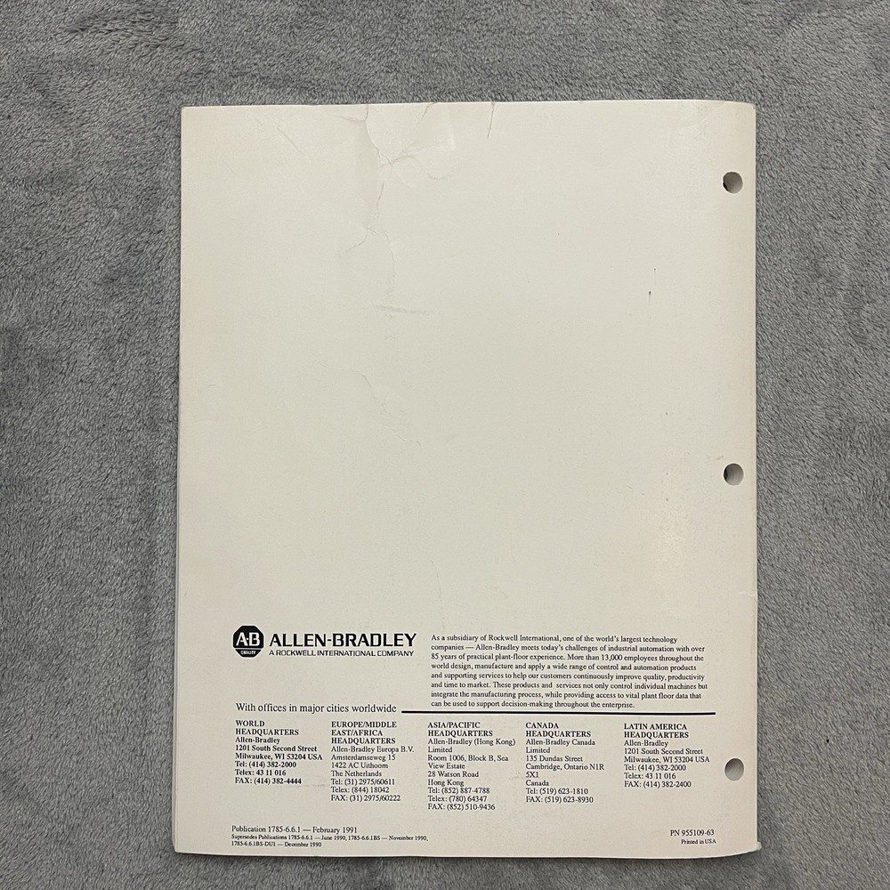 Allen-Bradley PLC-5 Programmable Controllers Installation Manual