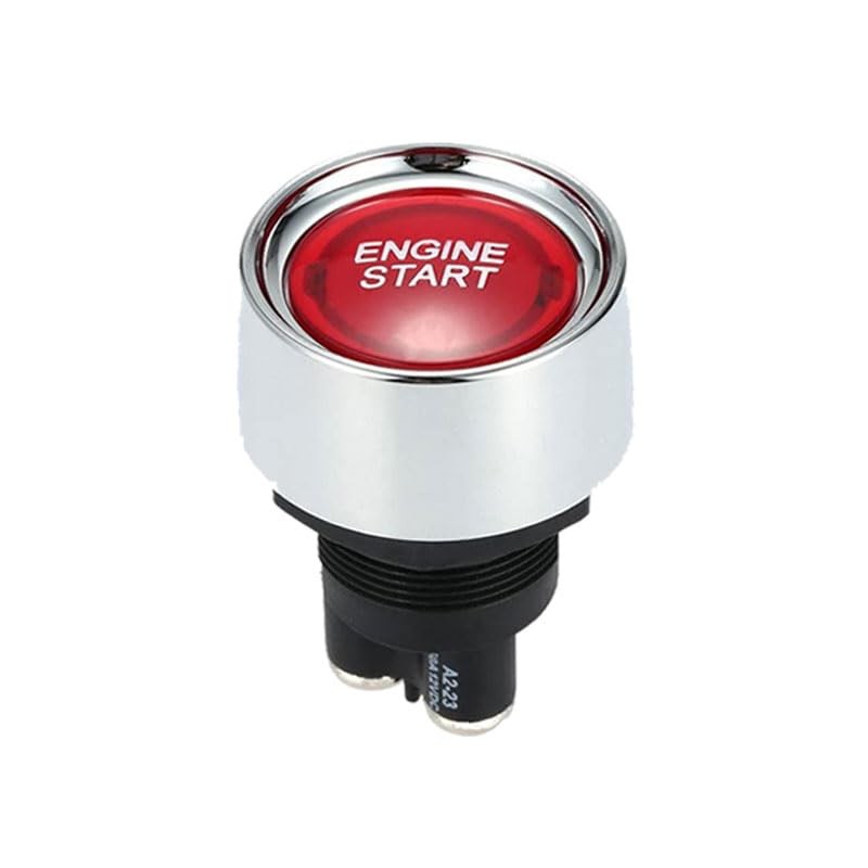 Engine Start Push Button Switch, 12V 20A Momentary Ignition Switch with Red