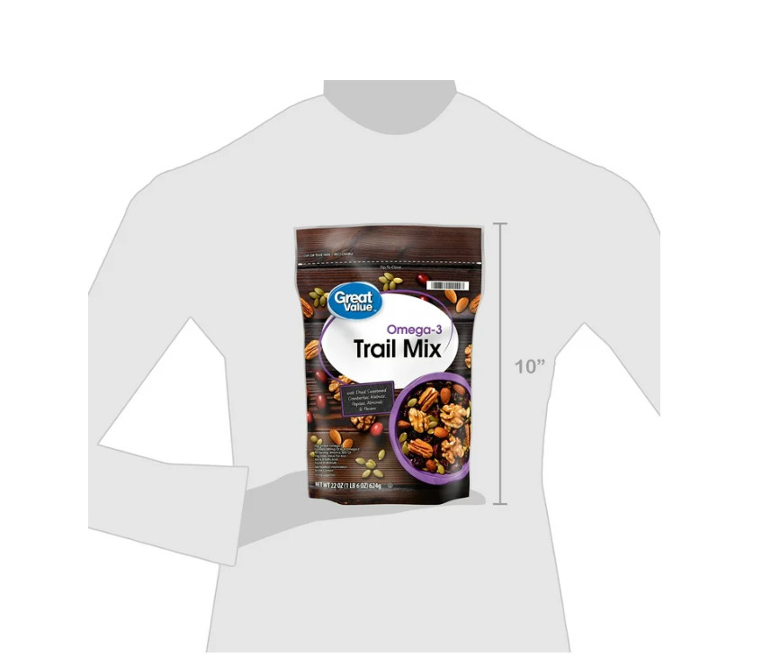 3 PACK Great Value Omega-3 Trail Mix, 22 oz