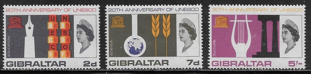 Gibraltar Scott #'s 183 - 185 MH