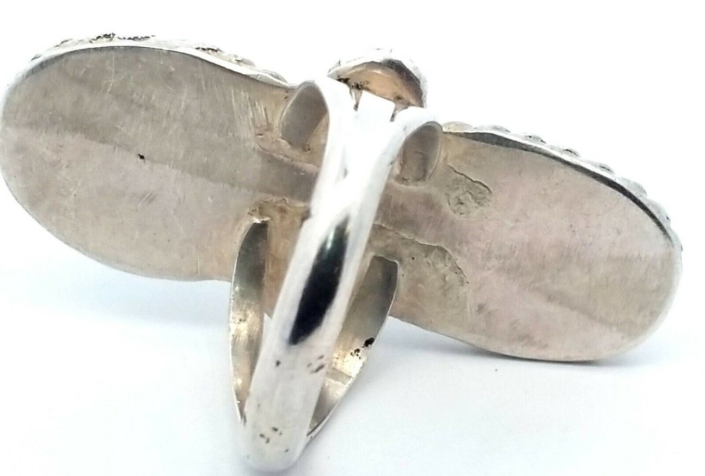 925 Sterling Silver Kingman Turquoise Ring 10.5 Grams Size-7.5