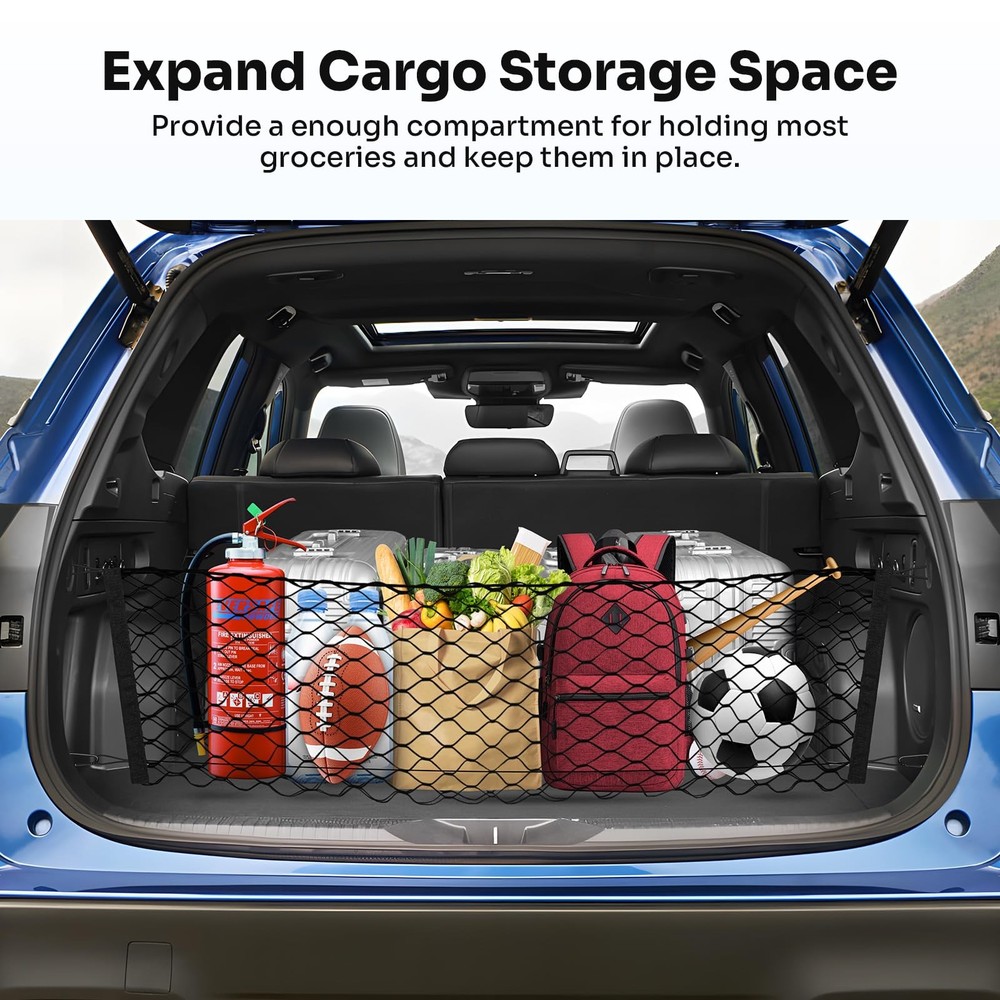 Trunk Cargo Net for 20192024 Forester | Adjustable Mesh Organizer with Hooks