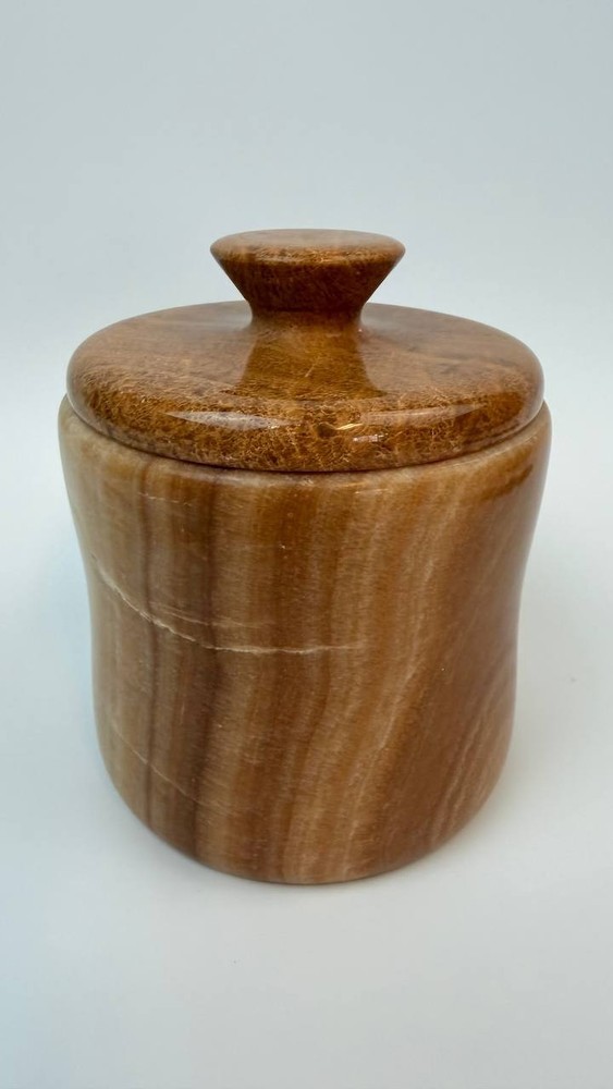 Genuine Marble Bathroom Vanity Jar With Lid Stone Container 2.30 lb