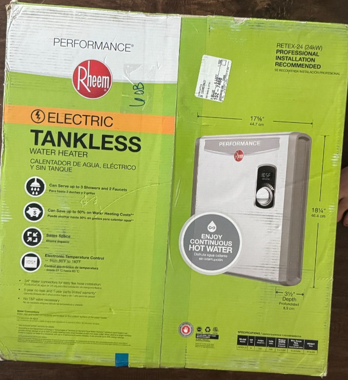 Rheem Performance 24 kW 4.68 GPM 240V Electric Tankless Water Heater