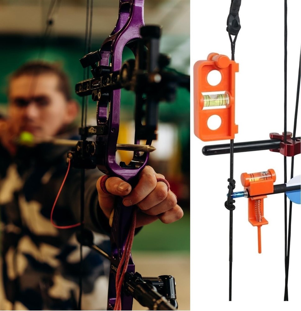 AHOSOUTLY Archery Spirit level Bow string Balancer Red